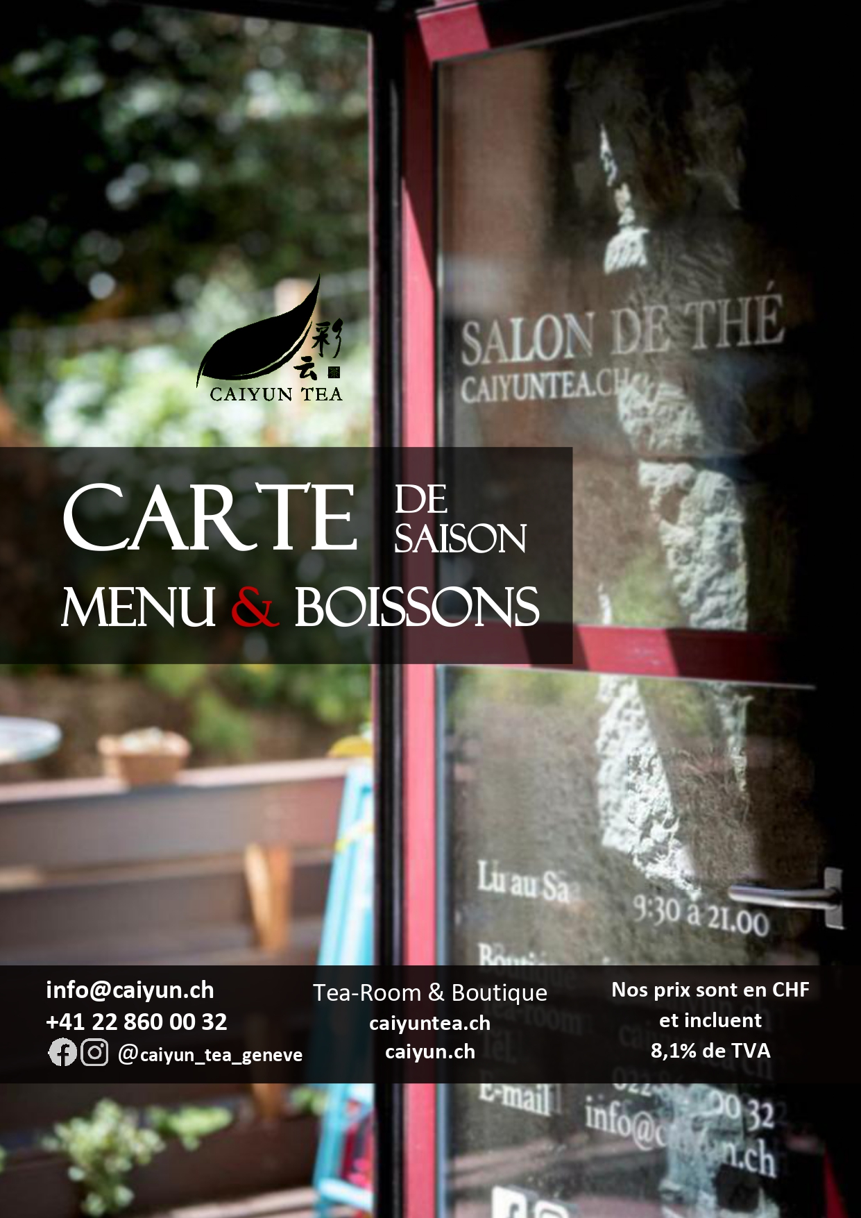 Page Carte droite Caiyun Tea