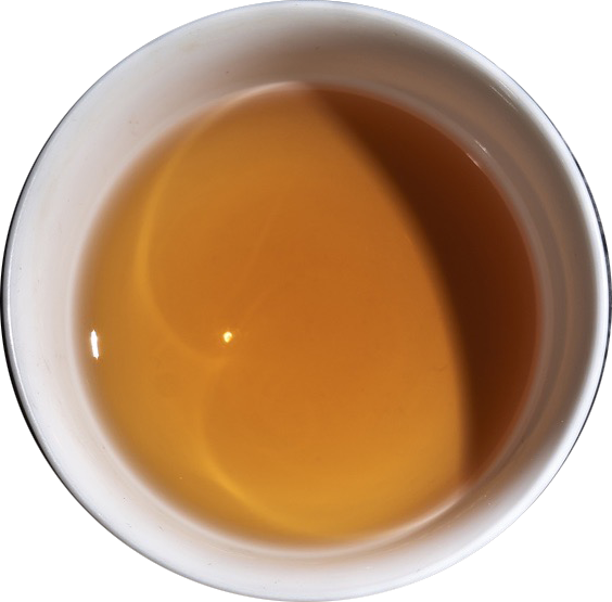 Tasse de thé vue en plongée
